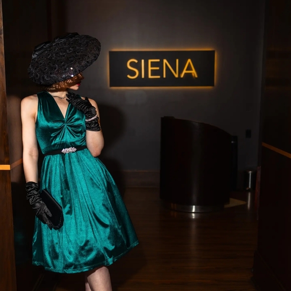 Belle Poque 1950's Style Green Dress - Picture 3 of 10